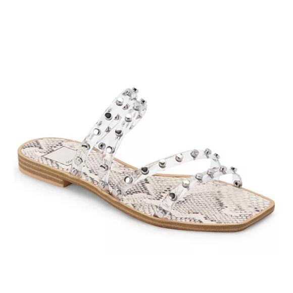 Dolce Vita Clear Studded Sandals - Picture 1 of 7